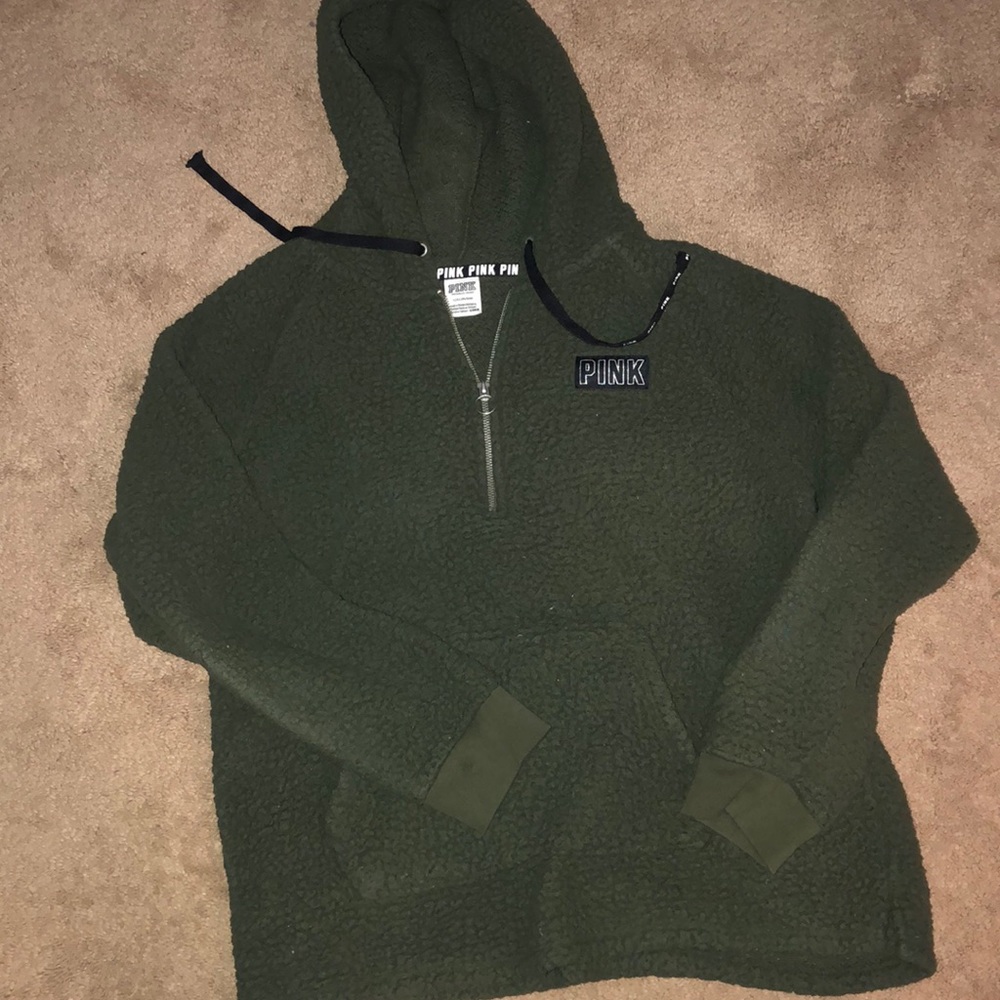 PINK Sherpa pull over 1/4 zip